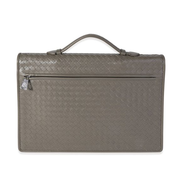 Bottega Veneta Taupe Intrecciato Leather Briefcase Bag - Picture 3 of 7